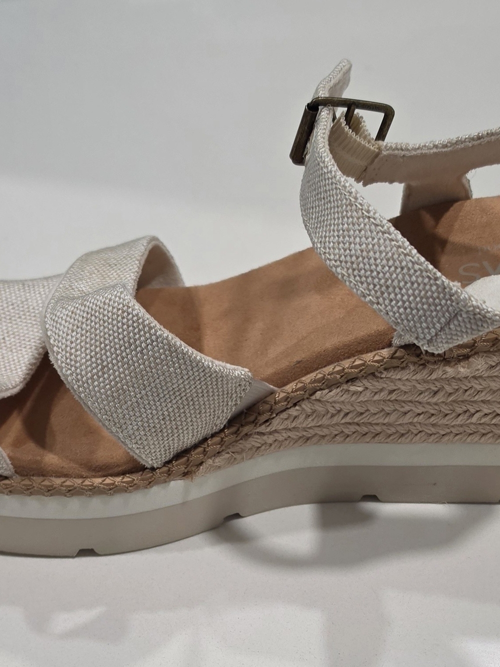 Toms Cream Wedge Espadrille Sandal